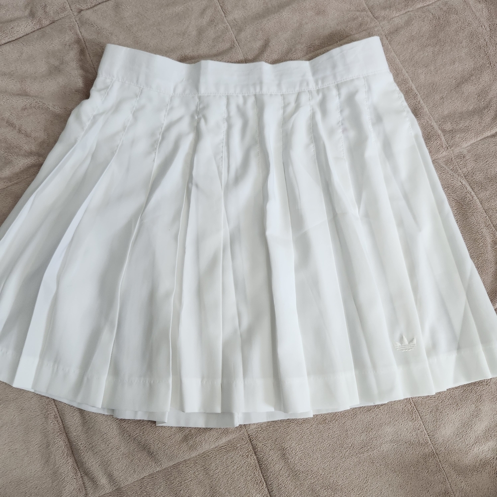 Vintage Adidas Skirt Womens 8 White Pleated Tennis Preppy 90s Y2K Athletic